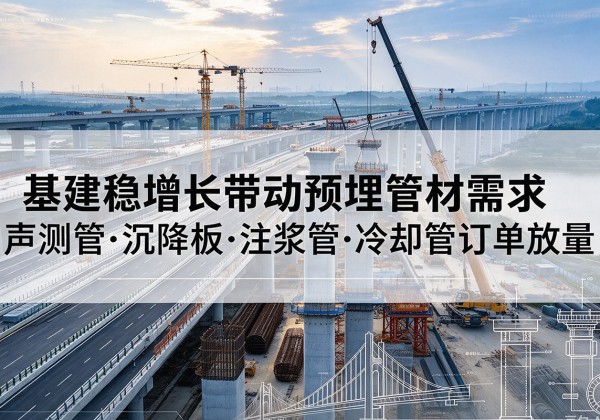 柯坪基建稳增长带动预埋监测管材需求，声测管、沉降板、注浆管订单持续放量